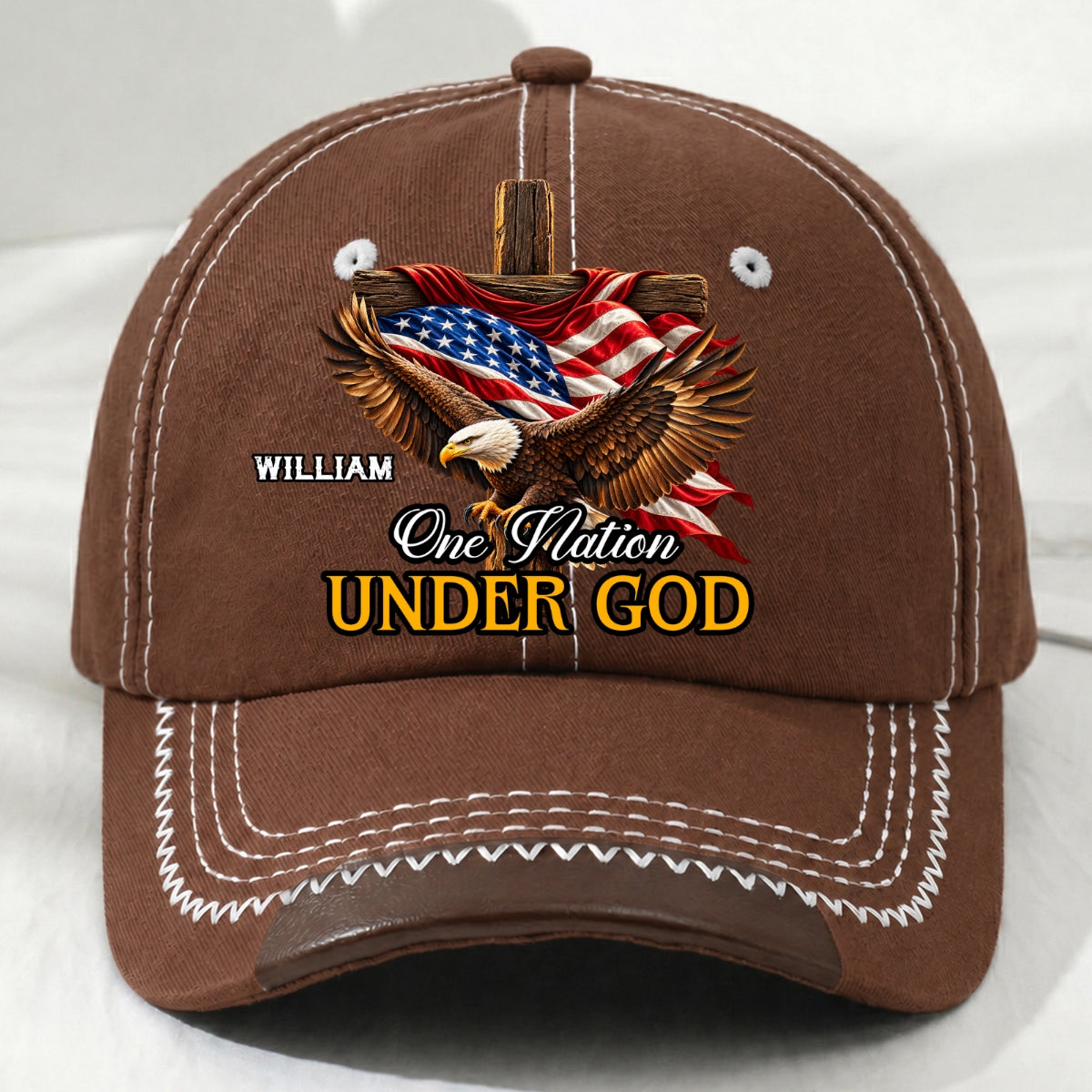 One Nation Under God, Gift For Men | Personalized Vintage Soft Baseball Cap