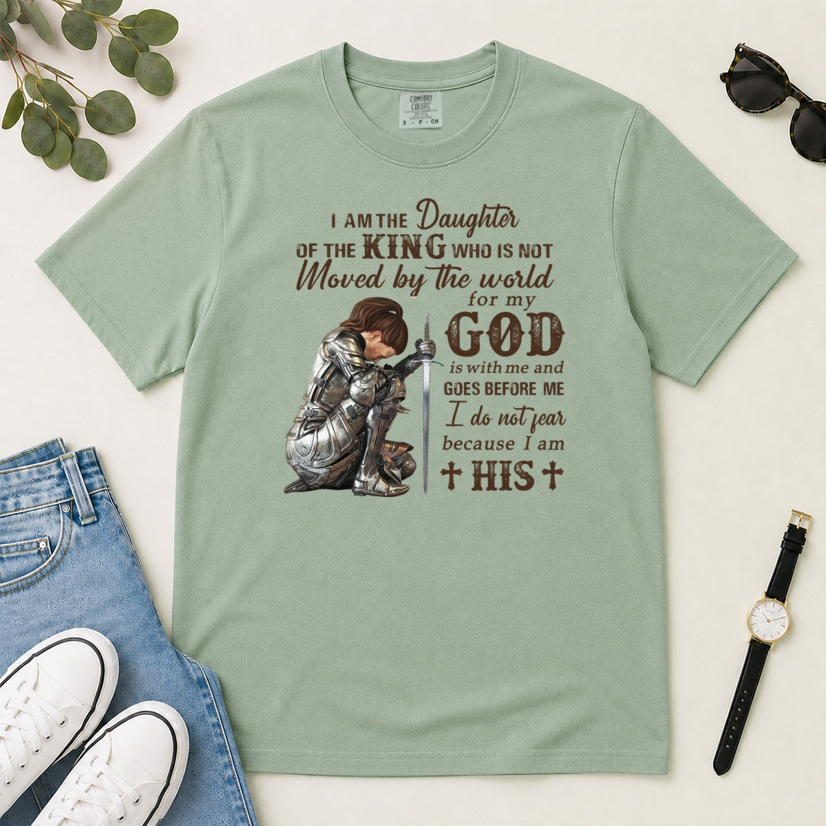 I Am The Daughter Of The King, Gift For Christian Women - 2D Unisex Garment-dyed T-shirt