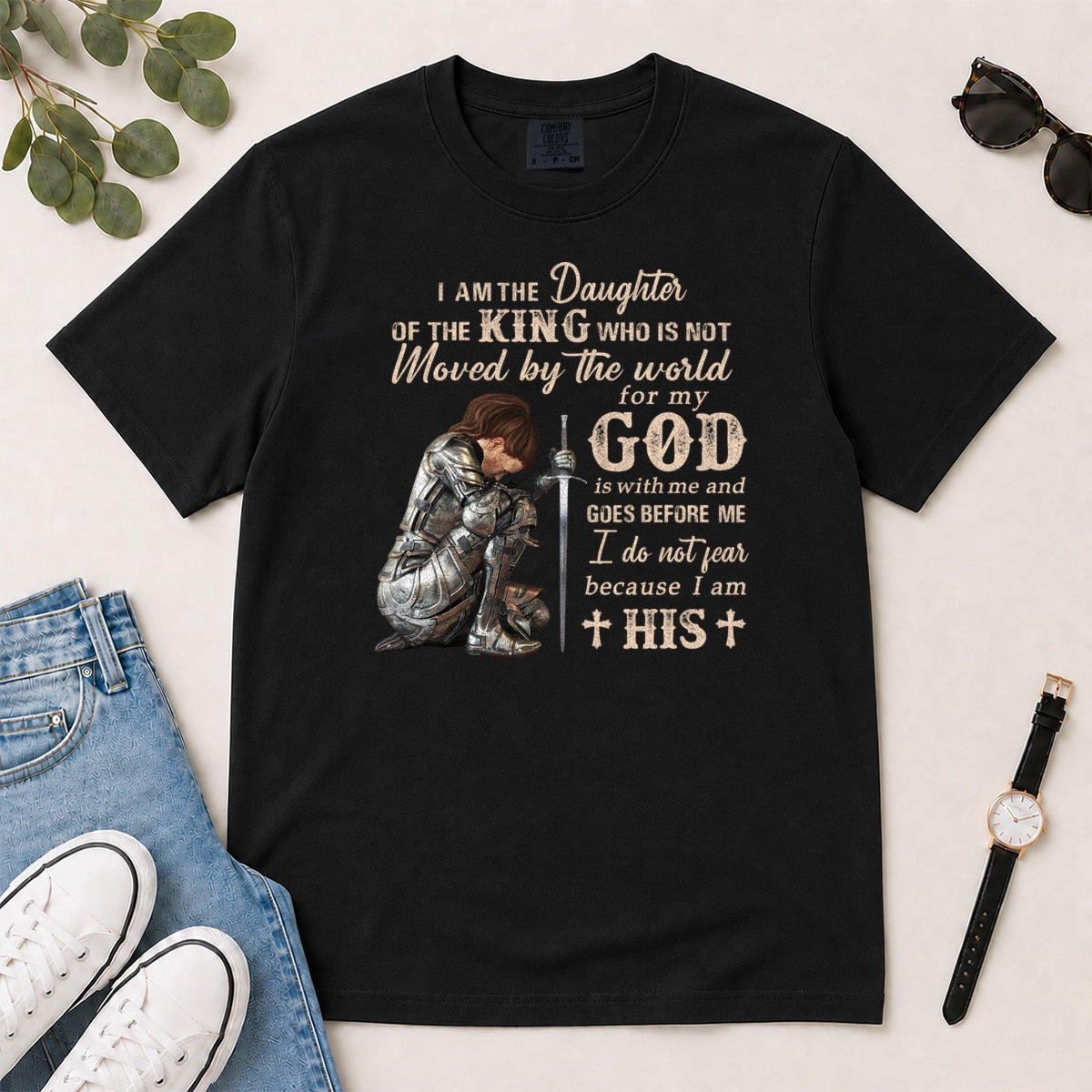 I Am The Daughter Of The King, Gift For Christian Women - 2D Unisex Garment-dyed T-shirt