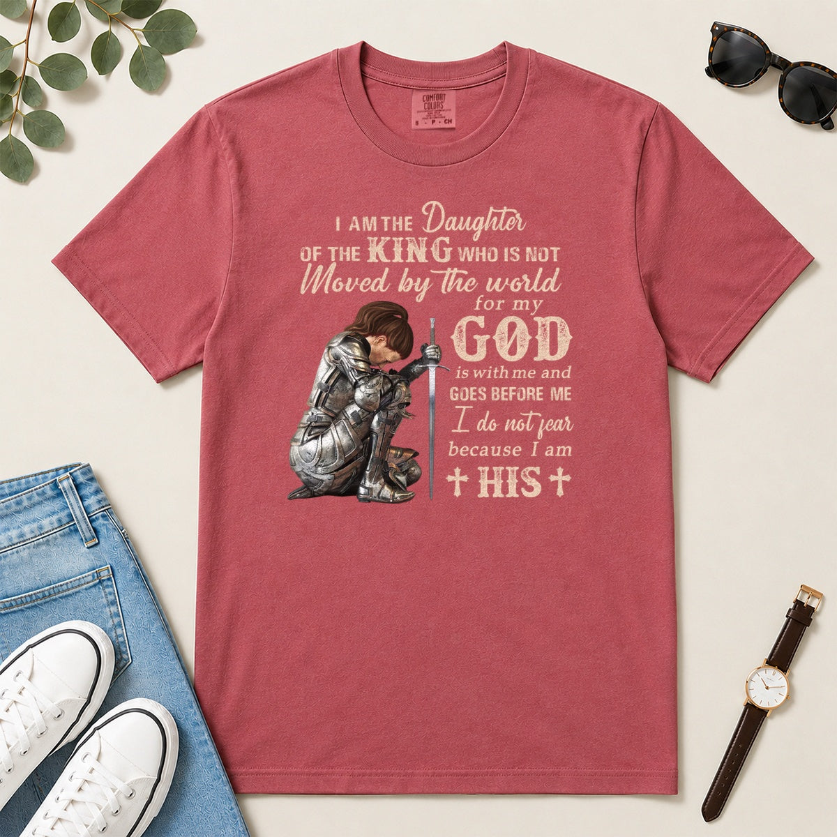 I Am The Daughter Of The King, Gift For Christian Women - 2D Unisex Garment-dyed T-shirt