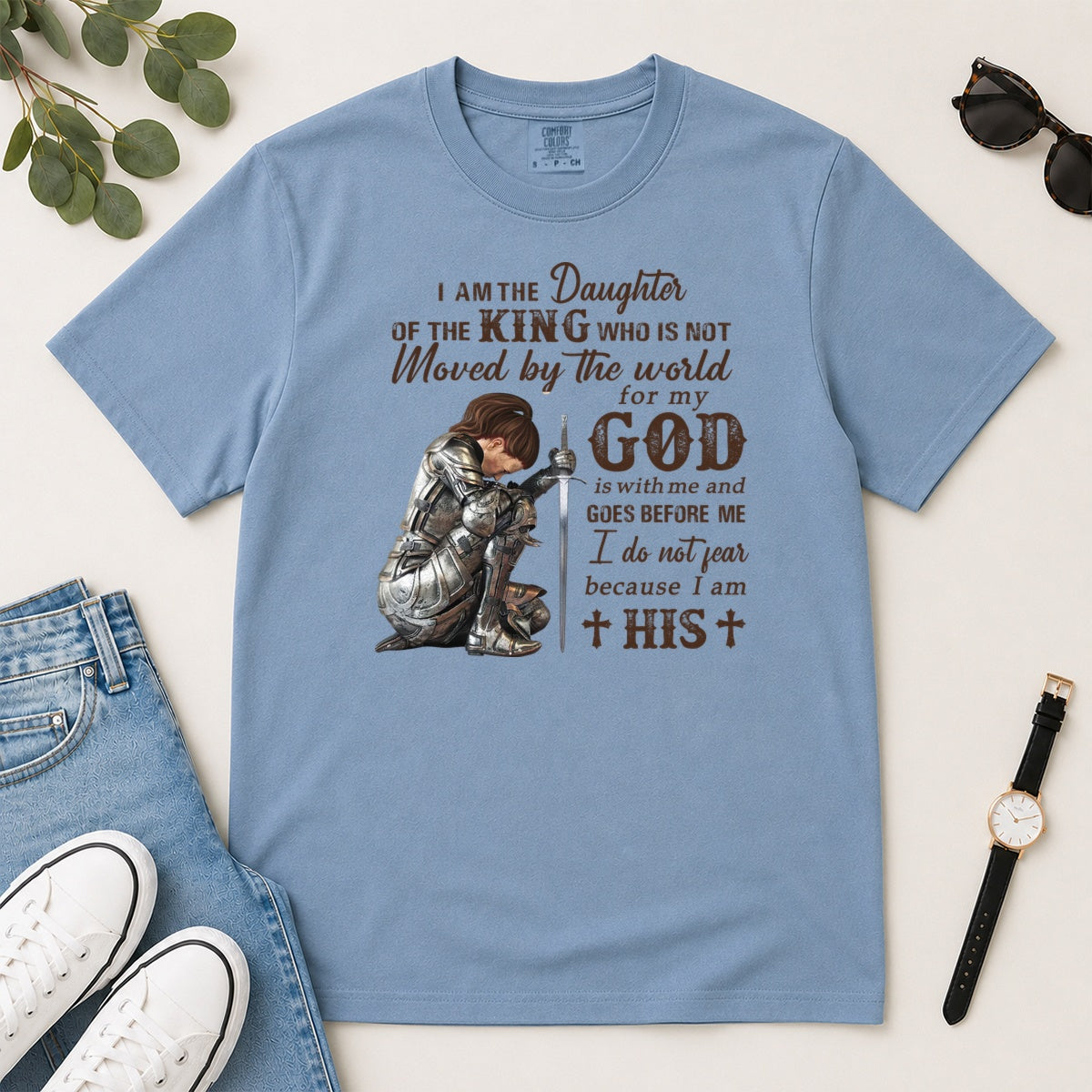 I Am The Daughter Of The King, Gift For Christian Women - 2D Unisex Garment-dyed T-shirt