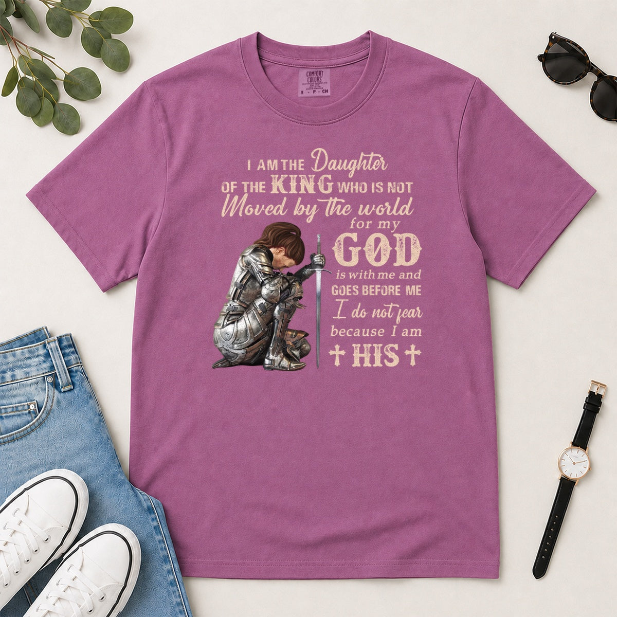 I Am The Daughter Of The King, Gift For Christian Women - 2D Unisex Garment-dyed T-shirt