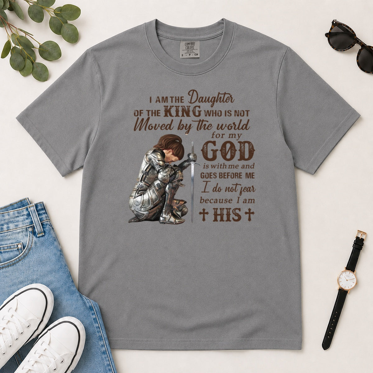 I Am The Daughter Of The King, Gift For Christian Women - 2D Unisex Garment-dyed T-shirt