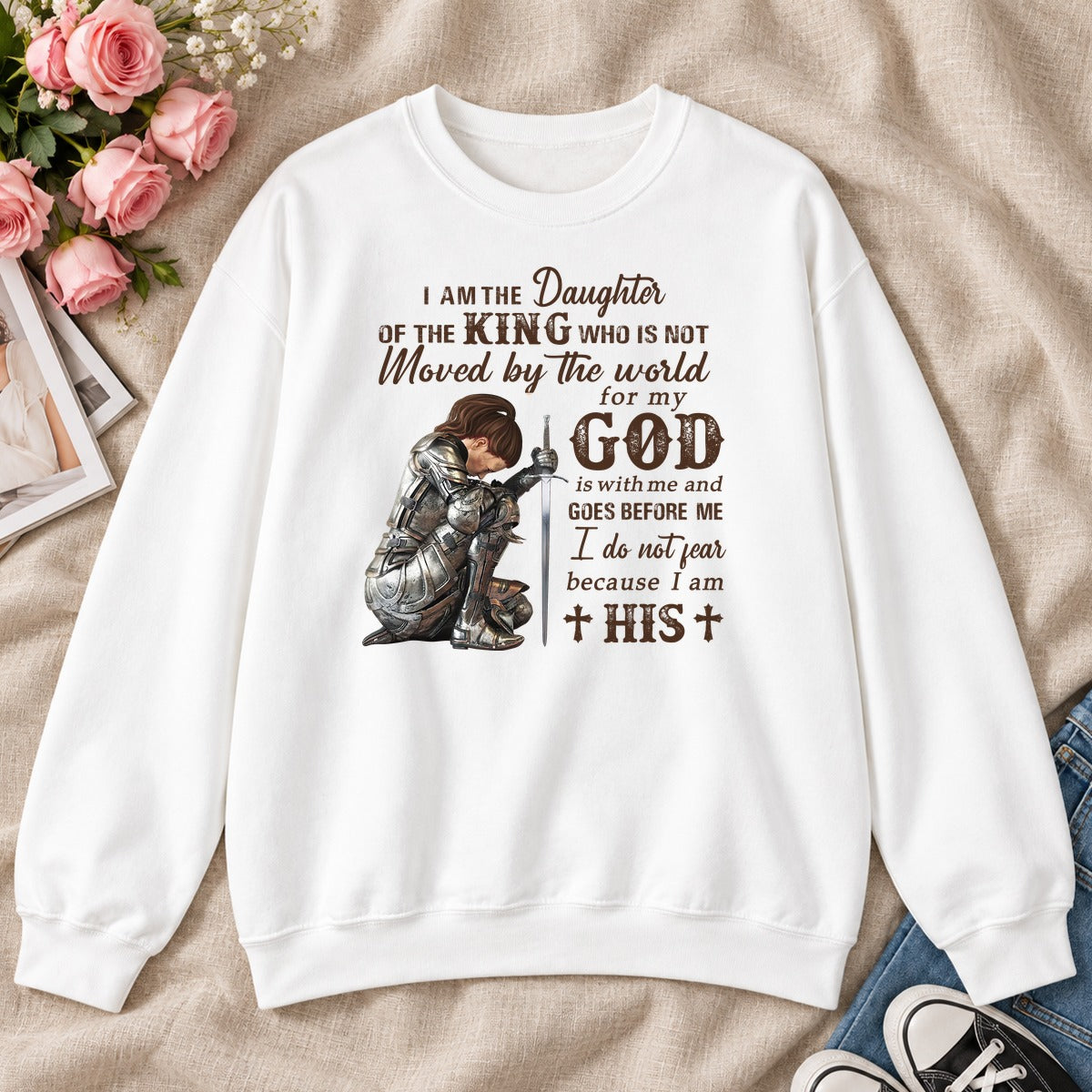 I Am The Daughter Of The King, Gift For Christian Women - 2D Unisex Sweatshirt