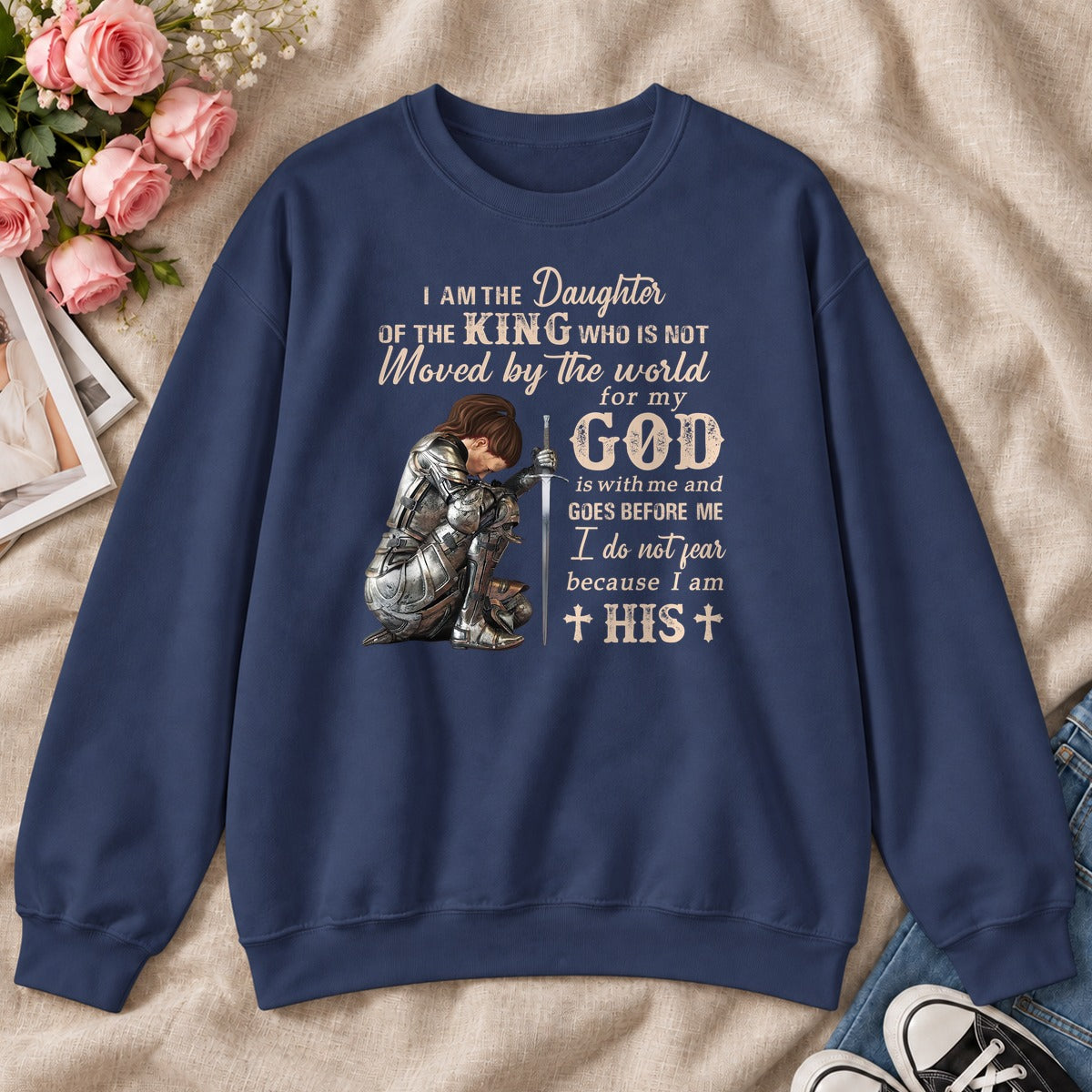 I Am The Daughter Of The King, Gift For Christian Women - 2D Unisex Sweatshirt