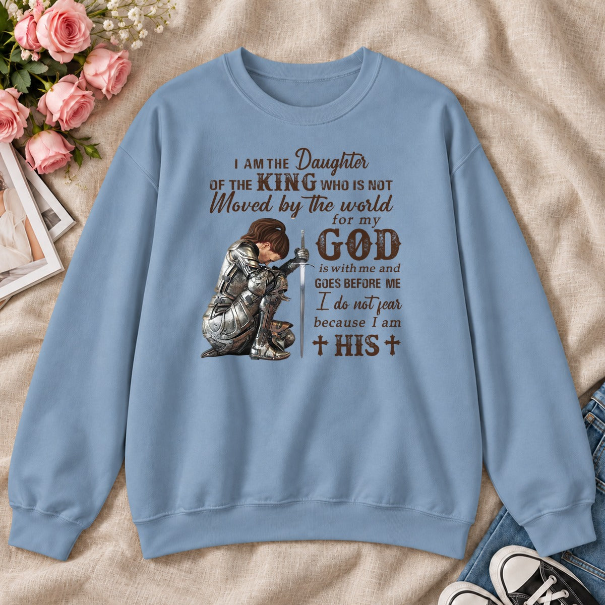I Am The Daughter Of The King, Gift For Christian Women - 2D Unisex Sweatshirt