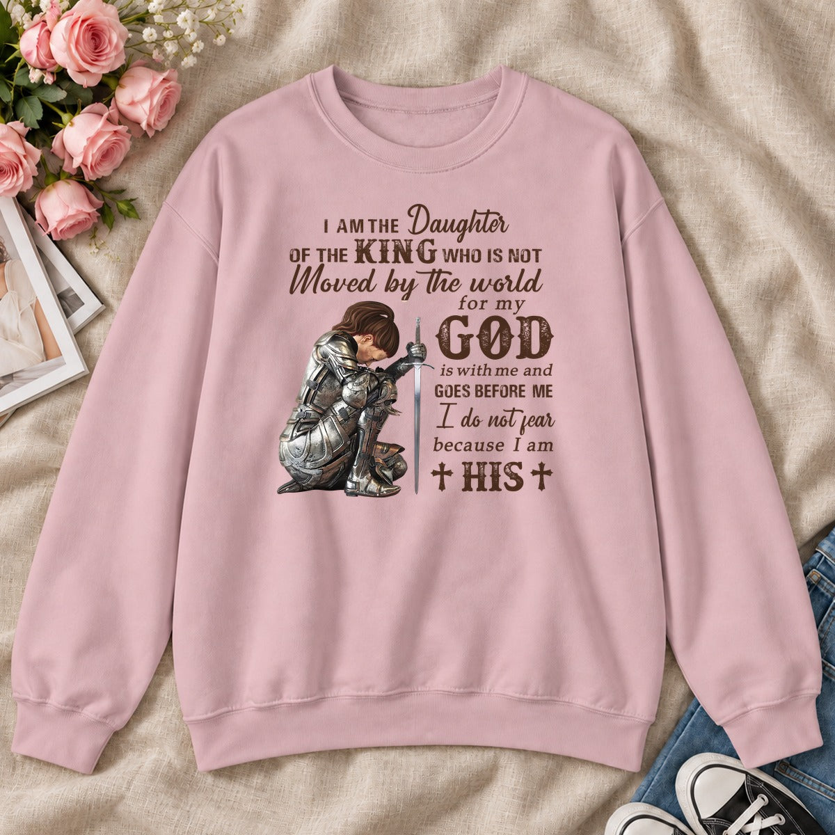 I Am The Daughter Of The King, Gift For Christian Women - 2D Unisex Sweatshirt
