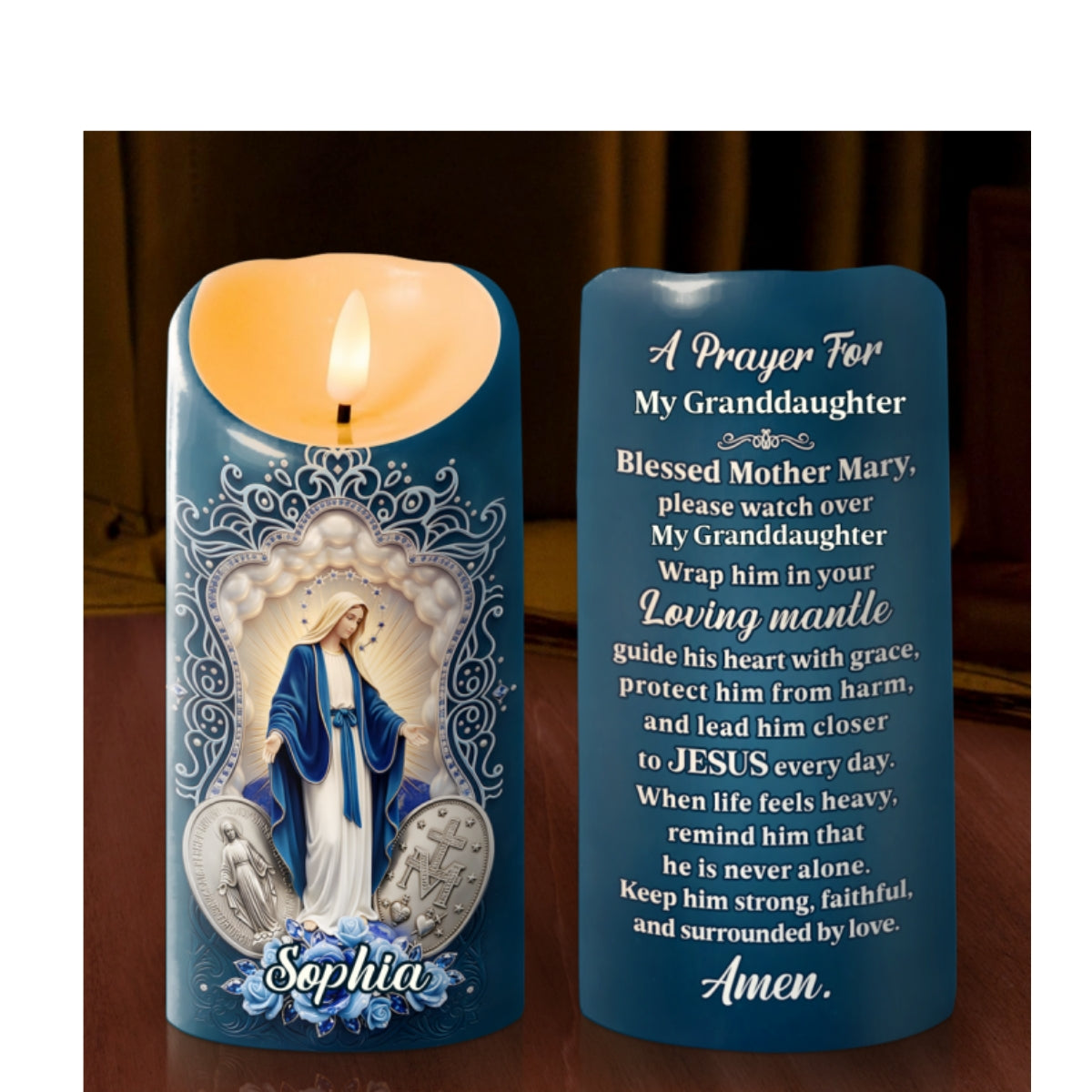 A Prayer For My Family - Personalized Flameless LED Candle