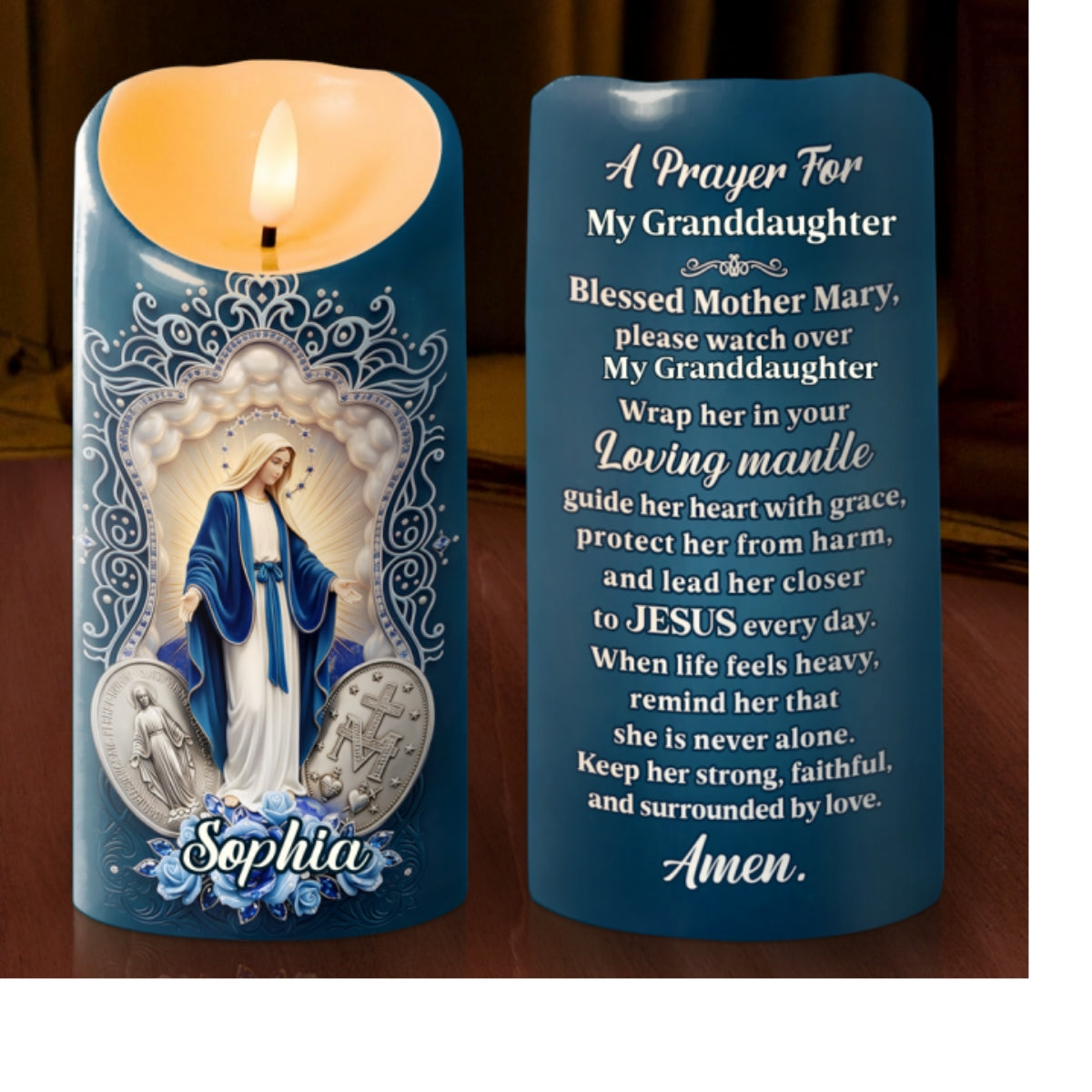 A Prayer For My Family - Personalized Flameless LED Candle