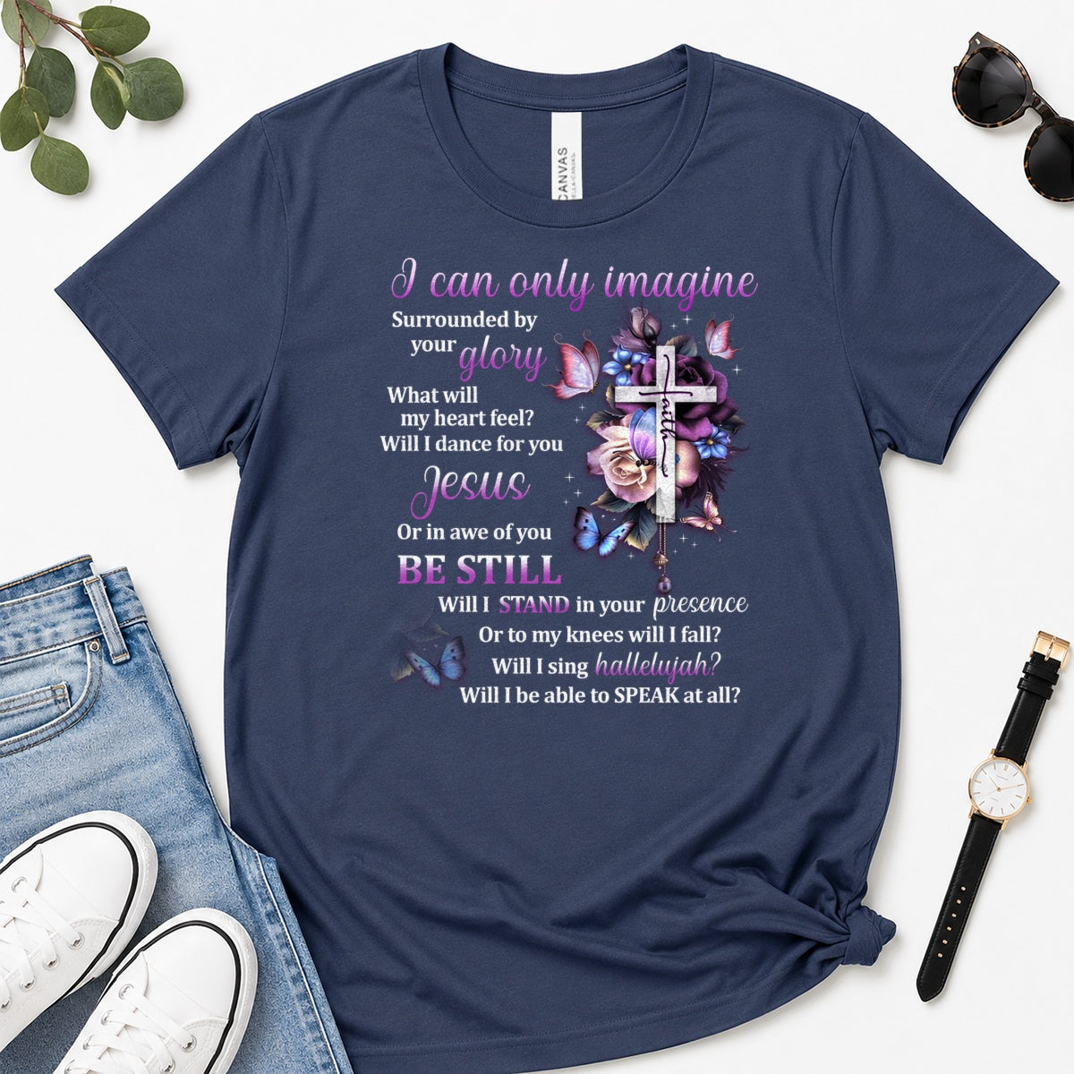 I Can Only Imagine, Gift For Christian Women - 2D Unisex Premium T-shirt