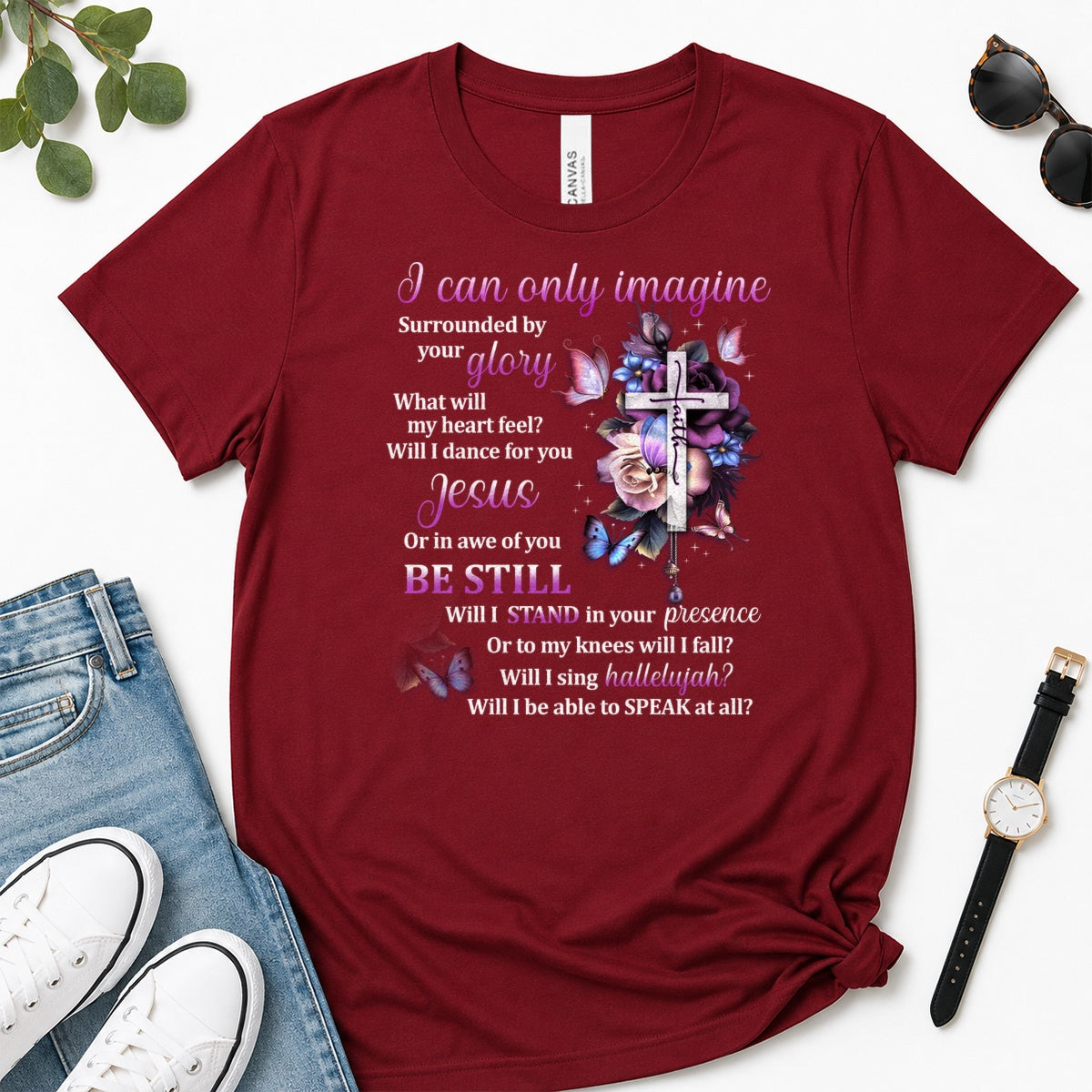 I Can Only Imagine, Gift For Christian Women - 2D Unisex Premium T-shirt