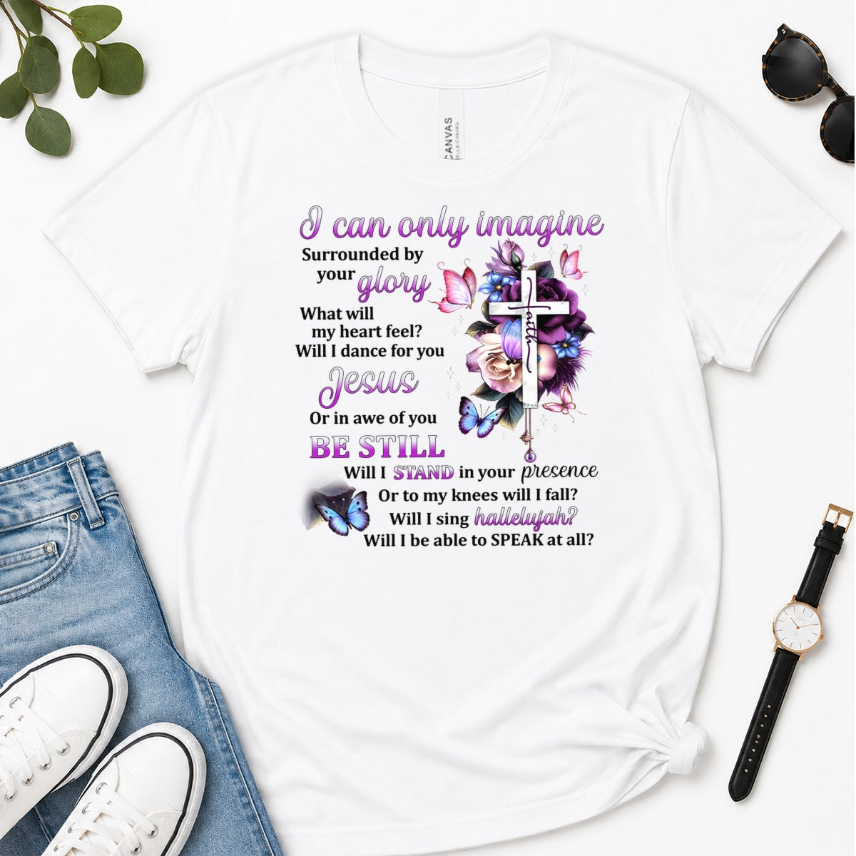 I Can Only Imagine, Gift For Christian Women - 2D Unisex Premium T-shirt