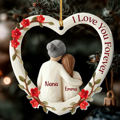 The Love Between Grandma And Grandchild Is Forever, Gift For Grandma - Personalized 1-Layer Acrylic Ornament