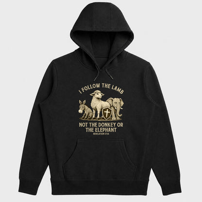 I Follow The Lamb Not The Donkey Or The Elephant, Gift For Christian Voters - 2D Unisex Hoodie