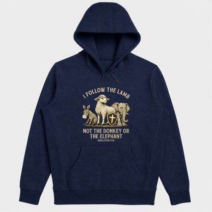 I Follow The Lamb Not The Donkey Or The Elephant, Gift For Christian Voters - 2D Unisex Hoodie