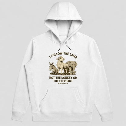 I Follow The Lamb Not The Donkey Or The Elephant, Gift For Christian Voters - 2D Unisex Hoodie