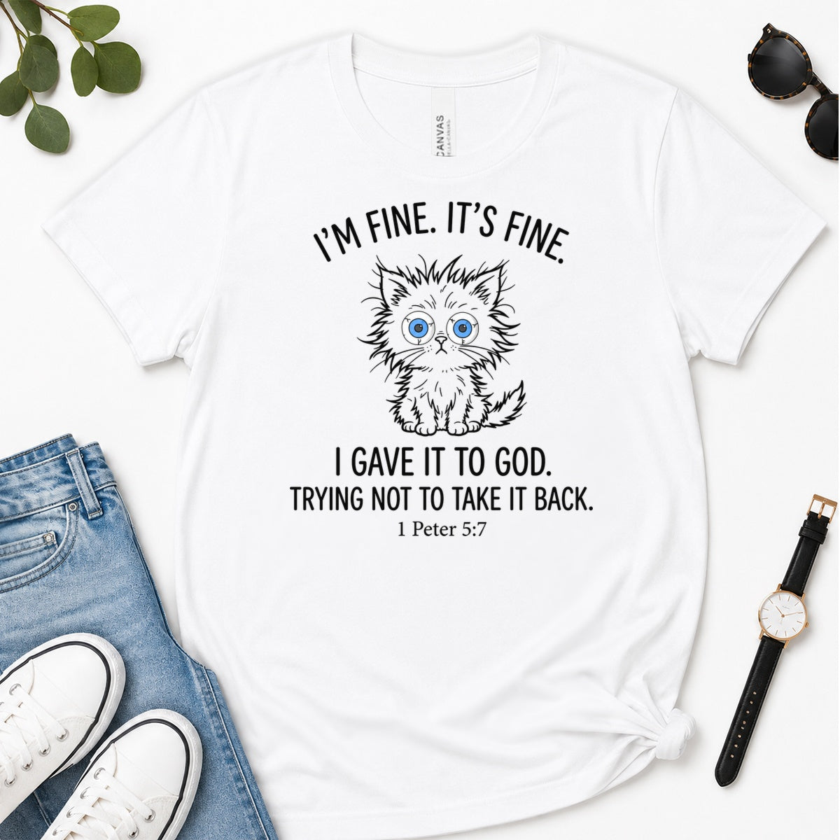 I Gave It To God Gift For Christian Cat Lovers - 2D Unisex Premium T-shirt