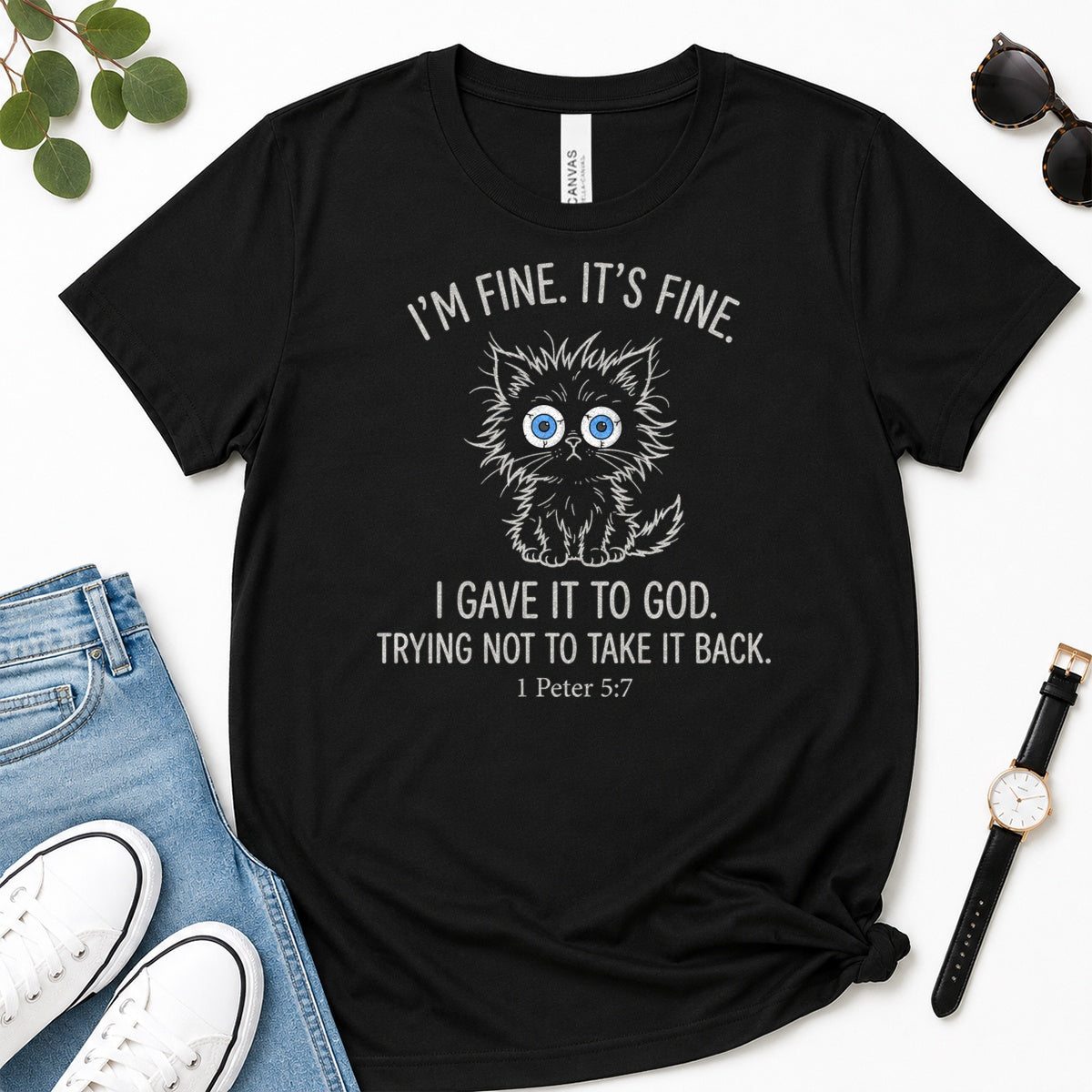 I Gave It To God Gift For Christian Cat Lovers - 2D Unisex Premium T-shirt