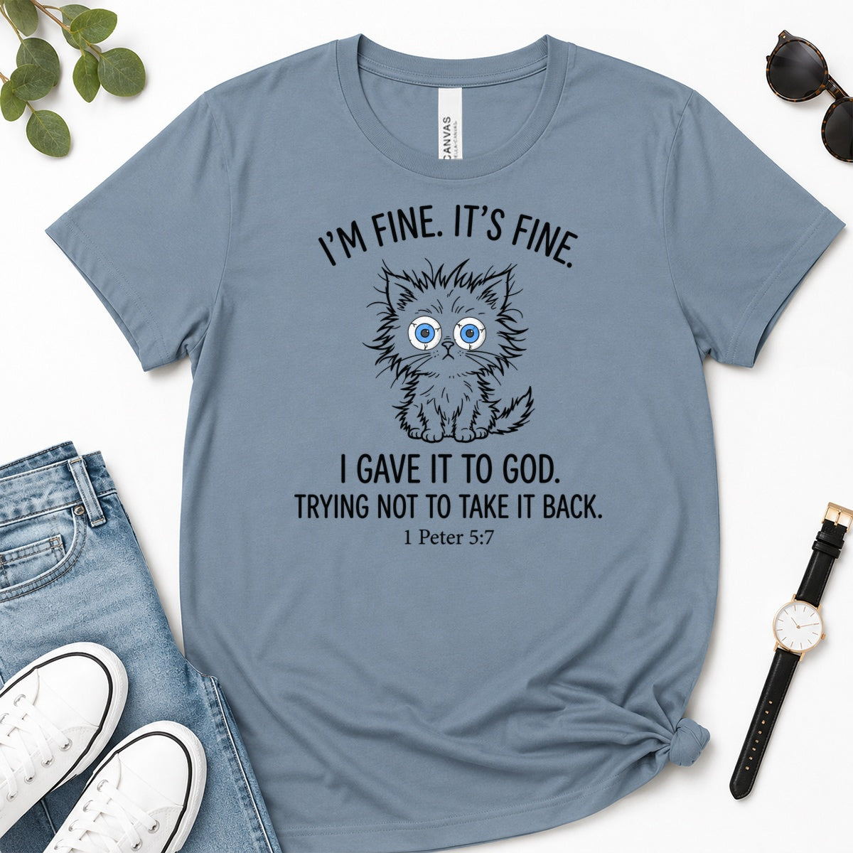I Gave It To God Gift For Christian Cat Lovers - 2D Unisex Premium T-shirt