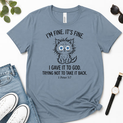 I Gave It To God Gift For Christian Cat Lovers - 2D Unisex Premium T-shirt