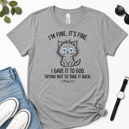I Gave It To God Gift For Christian Cat Lovers - 2D Unisex Premium T-shirt