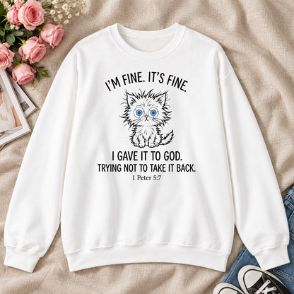 I Gave It To God, Gift For Christian Cat Lovers - 2D Unisex Sweatshirt