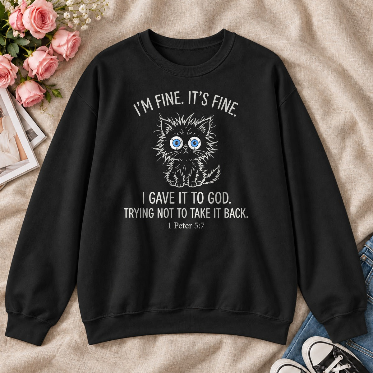 I Gave It To God, Gift For Christian Cat Lovers - 2D Unisex Sweatshirt