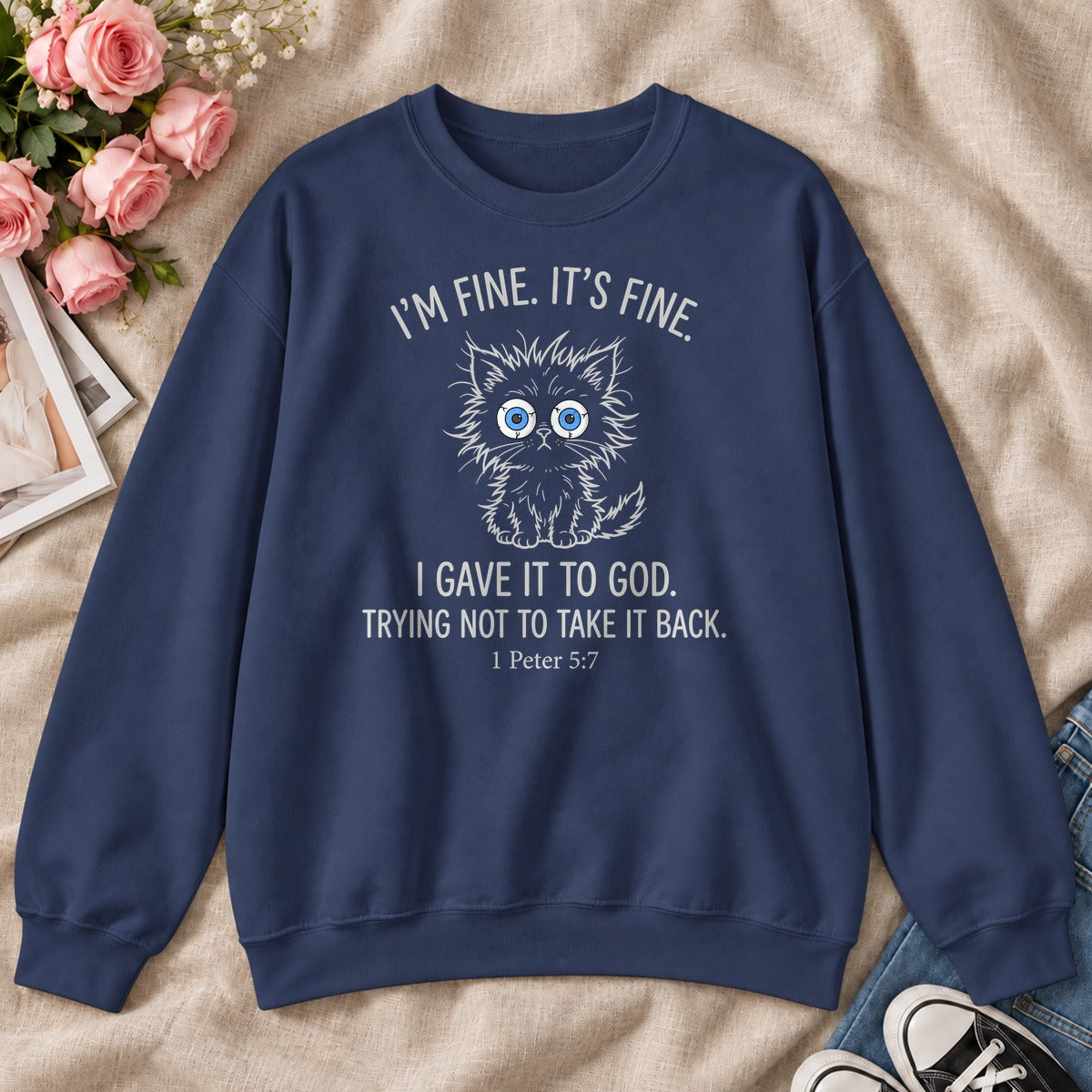 I Gave It To God, Gift For Christian Cat Lovers - 2D Unisex Sweatshirt