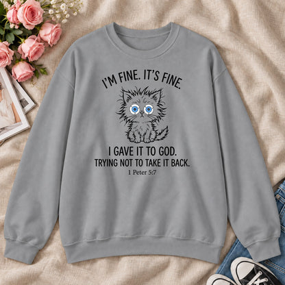 I Gave It To God, Gift For Christian Cat Lovers - 2D Unisex Sweatshirt