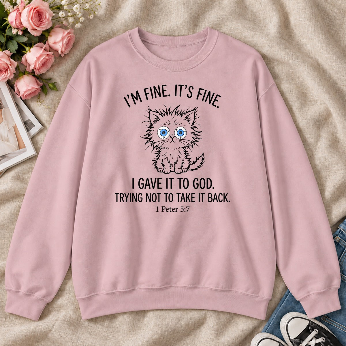 I Gave It To God, Gift For Christian Cat Lovers - 2D Unisex Sweatshirt