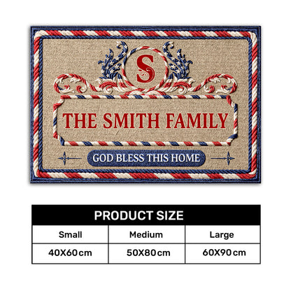 God Bless This Home - Personalized Doormat