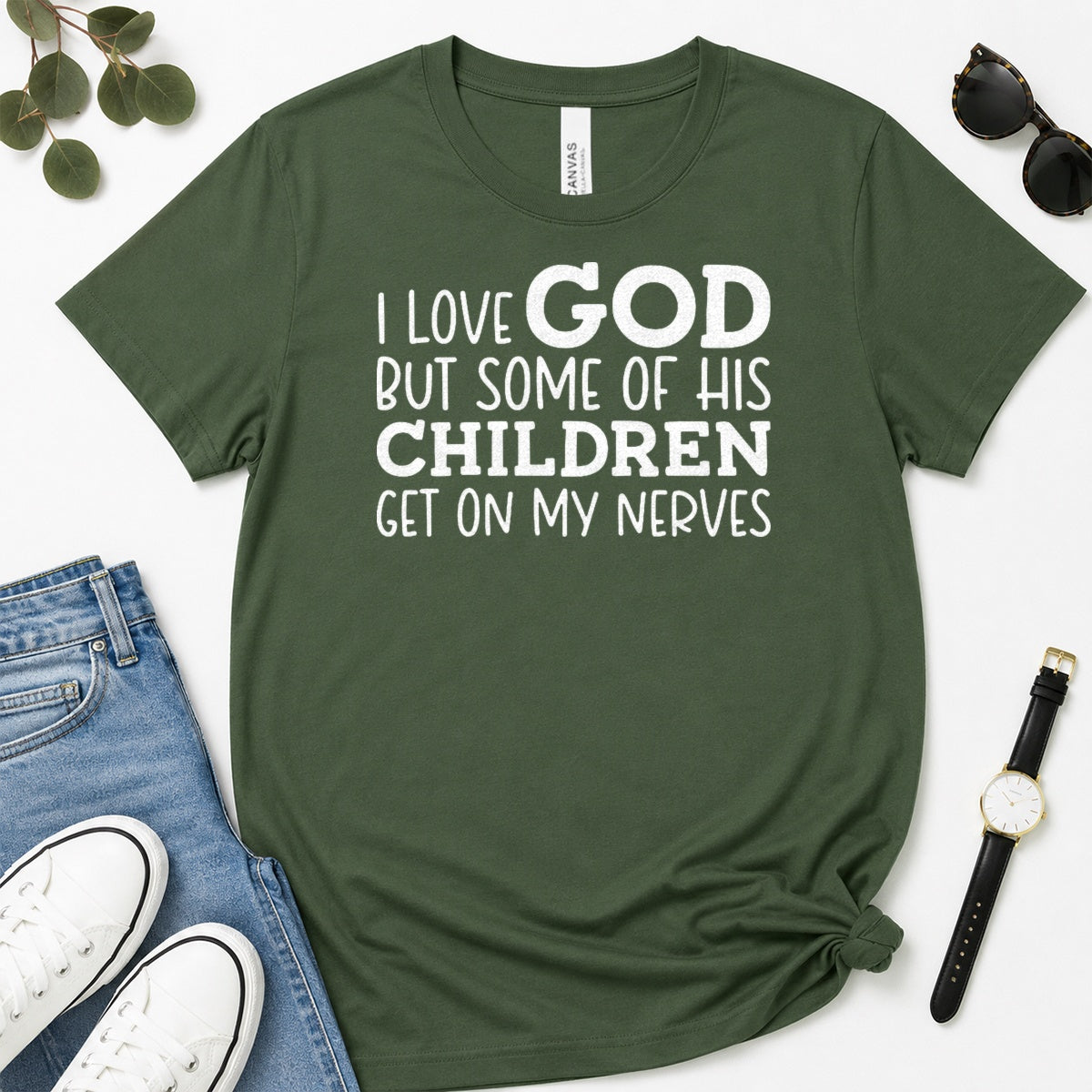 I Love God But Some Of His Children Get On My Nerves, Gift For Christian Teachers - 2D Unisex Premium T-shirt
