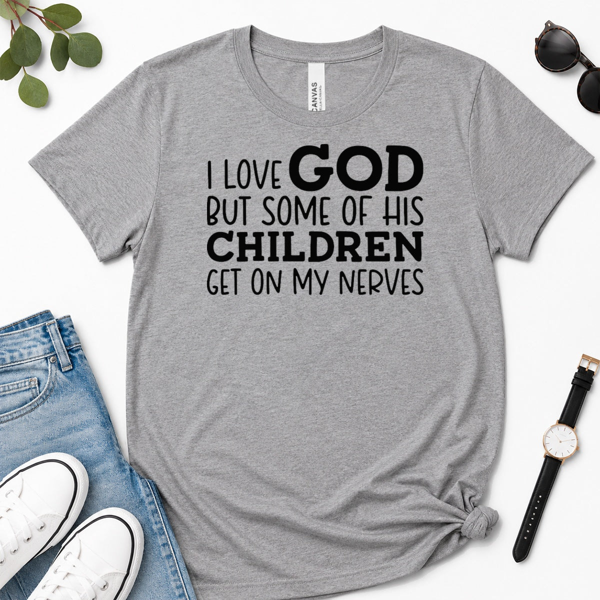 I Love God But Some Of His Children Get On My Nerves, Gift For Christian Teachers - 2D Unisex Premium T-shirt