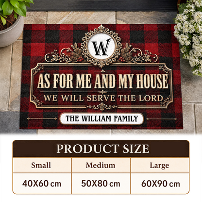 As For Me And My House We Will Serve The Lord, Gift For Family | Personalized Doormat