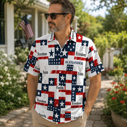 Faith Family Freedom, Gift of Unity | Personalized Hawaiian Shirt
