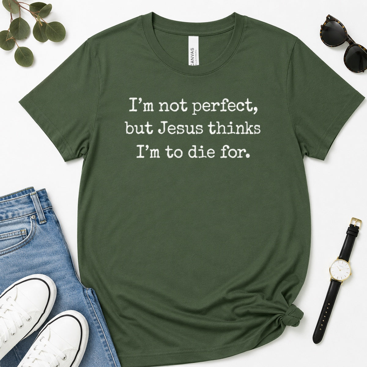 I'm Not Perfect But Jesus Thinks I'm To Die For, Gift For Christian Teens - 2D Unisex Premium T-shirt