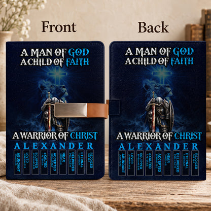 A Man Of God, Gift For Men | Personalized Leather Notebook & Pen Set
