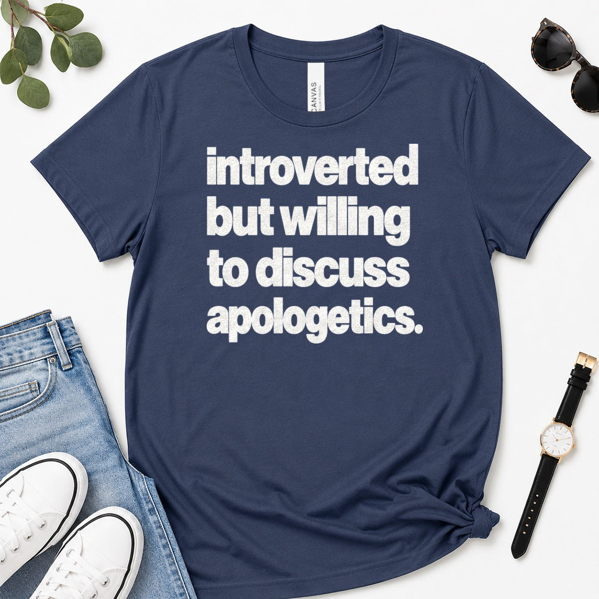 Introverted But Willing To Discuss Apologetics, Gift For Christian Introverts - 2D Unisex Premium T-shirt