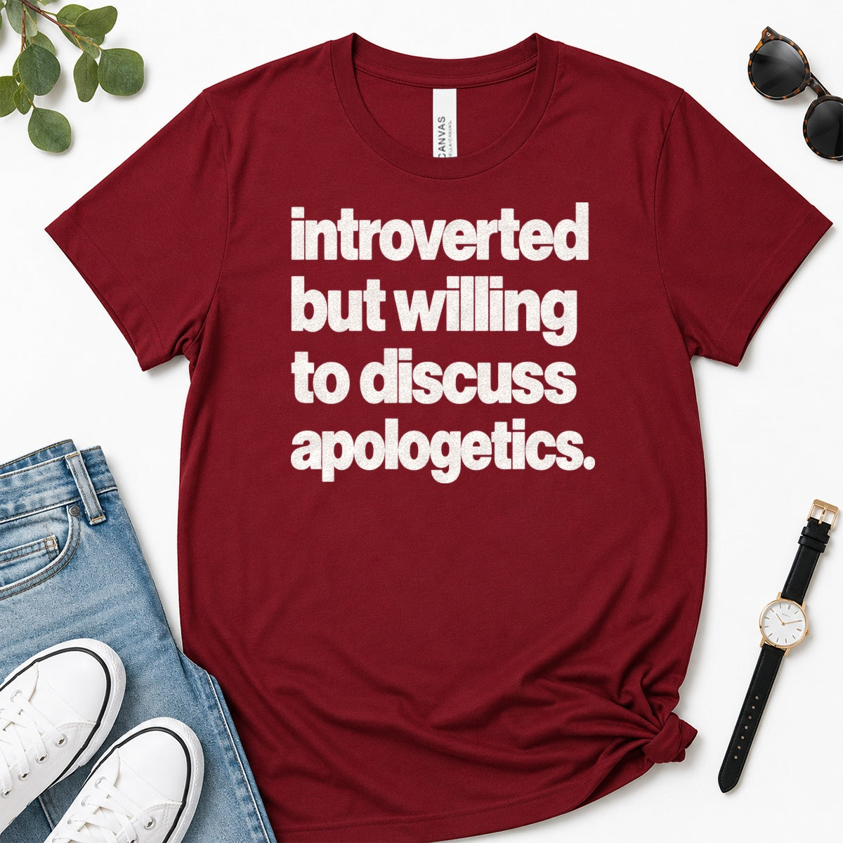 Introverted But Willing To Discuss Apologetics, Gift For Christian Introverts - 2D Unisex Premium T-shirt