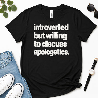 Introverted But Willing To Discuss Apologetics, Gift For Christian Introverts - 2D Unisex Premium T-shirt