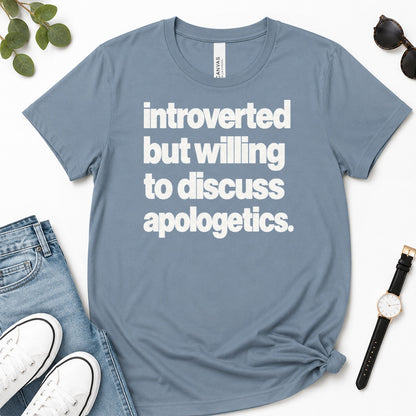 Introverted But Willing To Discuss Apologetics, Gift For Christian Introverts - 2D Unisex Premium T-shirt