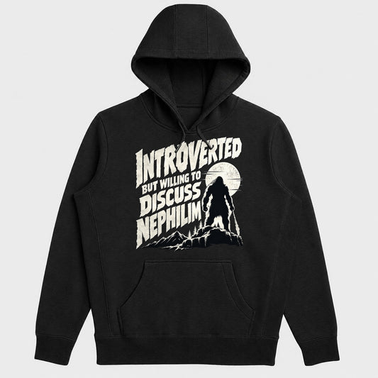 Introverted But Willing To Discuss Nephilim, Gift For Bible Nerds - 2D Unisex Hoodie