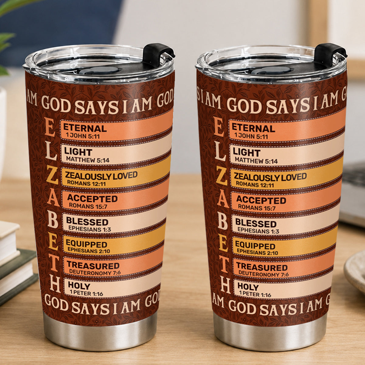 God Says I Am, Gift For Loved One | Personalized Stainless Steel Tumbler