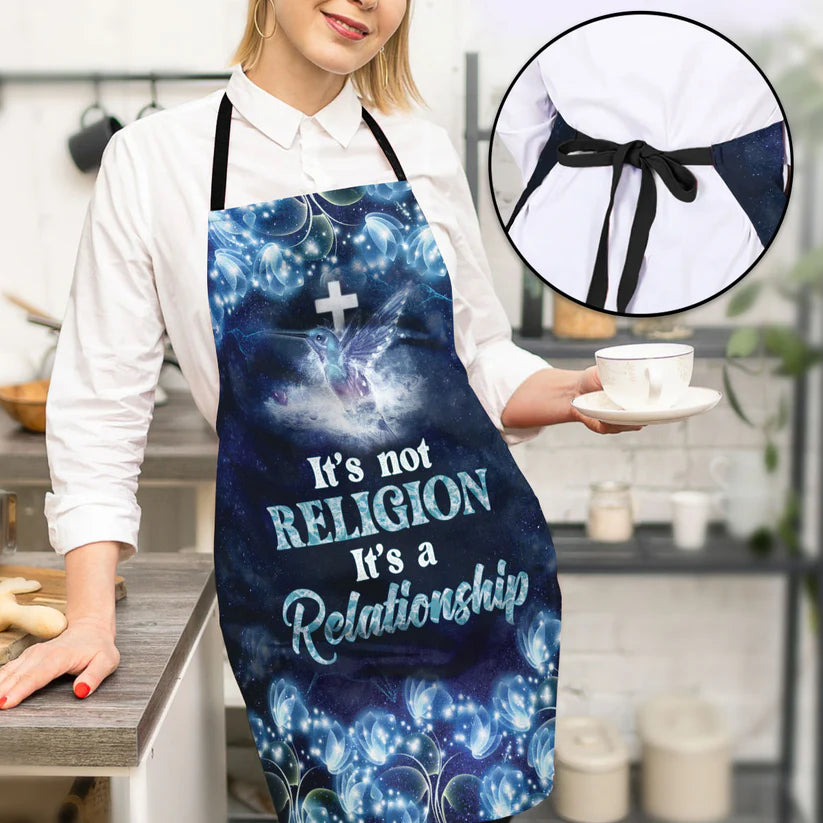 It's Not Religion, It's A Relationship - Apron With Neck Strap