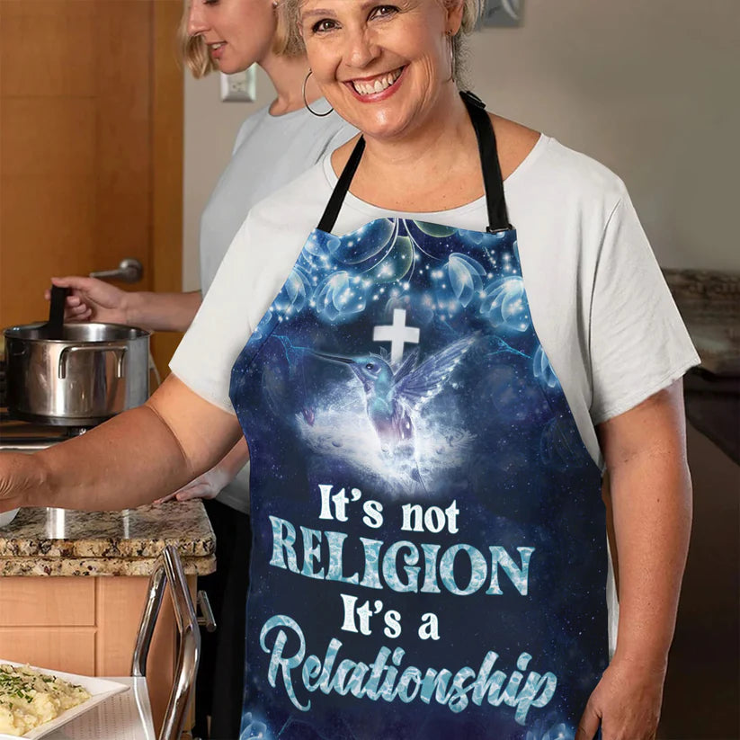 It's Not Religion, It's A Relationship - Apron With Neck Strap