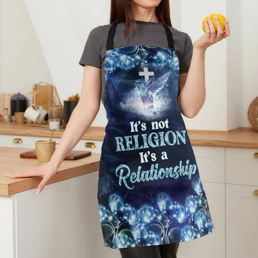It's Not Religion, It's A Relationship - Apron With Neck Strap
