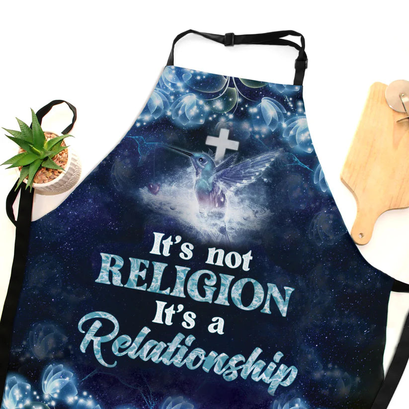 It's Not Religion, It's A Relationship - Apron With Neck Strap