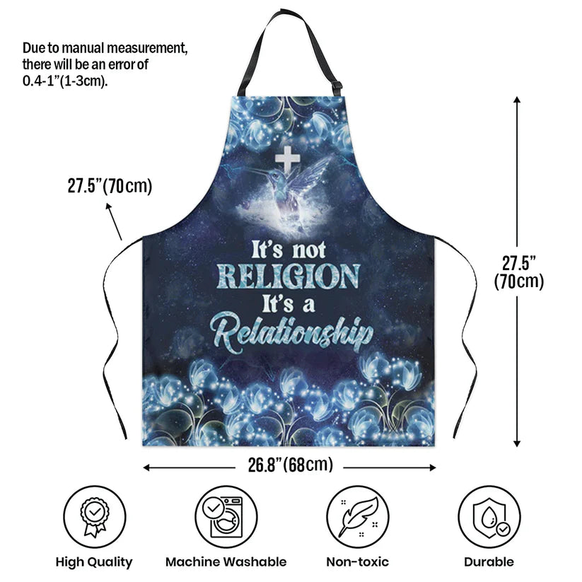 It's Not Religion, It's A Relationship - Apron With Neck Strap