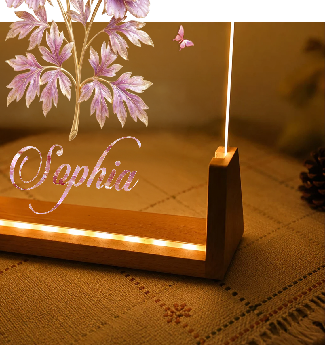 Beautiful Birth Month Flowers, Gift For Her | Personalized Night Light
