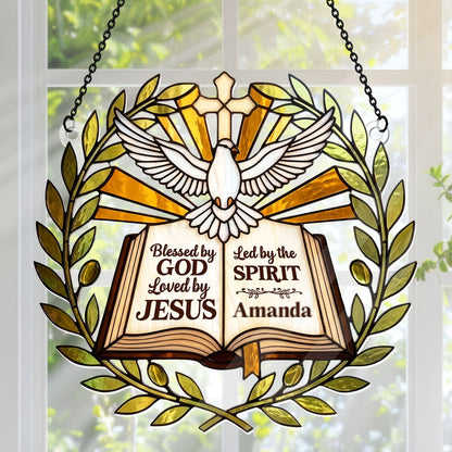Blessed Loved Led By Holy Spirit, Gift For Christian Women - Personalized Acrylic Suncatcher